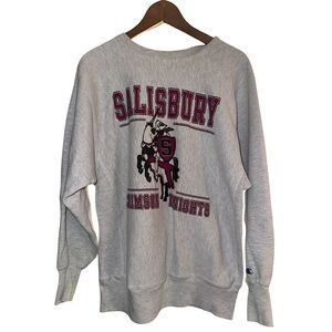 Rare 90s Vintage Champion Reverse Weave Salisbury Crimson Knights Prep School